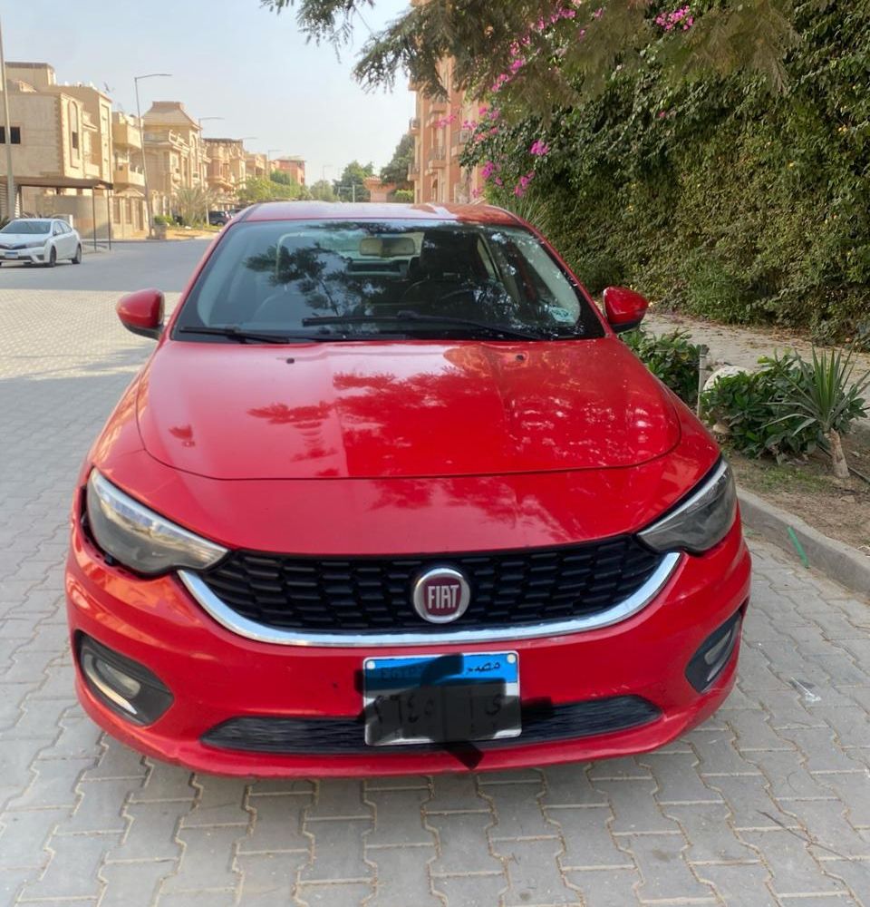 Red Fiat sedan